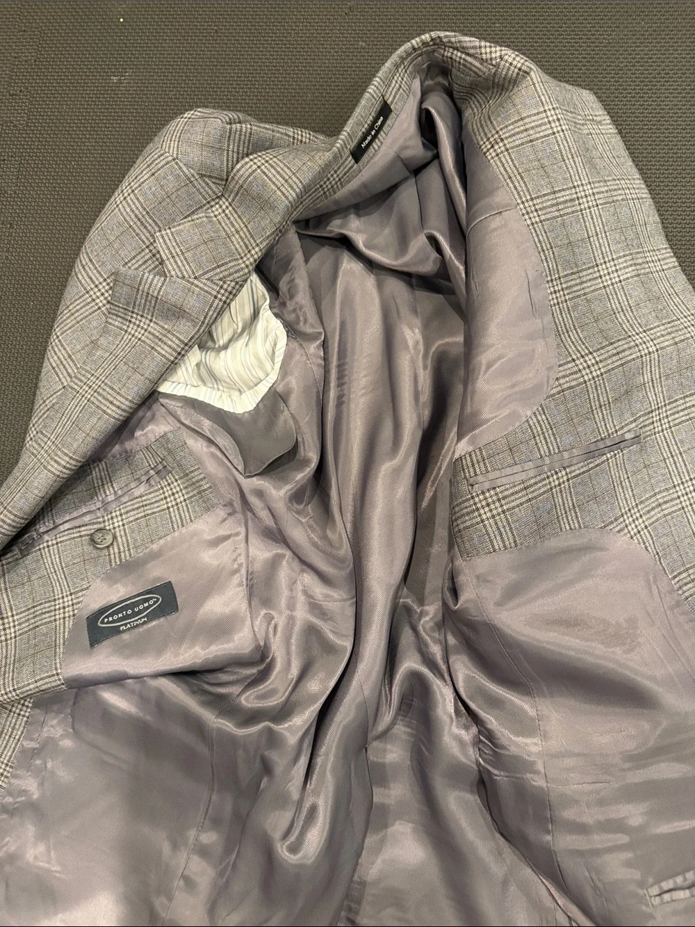 Pronto Uomo Light Gray Plaid Sport Coat